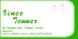 vince temmer business card